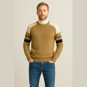 Vintage Wool Colorblock Crewneck Sweater Men’s L Retro Grodins California